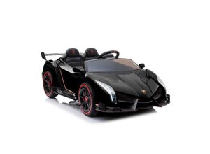 4066708827956 - Elektro-Kinderauto Lamborghini Veneno Doppelsitzer schwarz - Kinderauto - Elektroauto - Ledersitz und Sicherheitsgurt