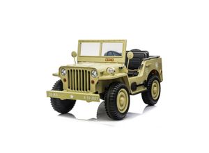 4066708842003 - Elektro-Kinderauto Geländewagen Militär 3-Sitzer - Kinderauto - Elektroauto - Ledersitz und Sicherheitsgurt