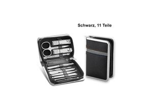 4066708957905 - TPFBeauty Maniküre- & Pediküre-Set 11-teilig aus Kunstleder - Schwarz