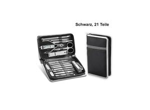 4066708957943 - TPFBeauty Maniküre- & Pediküre-Set 21-teilig aus Kunstleder - Schwarz