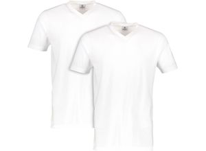 4066718214234 - LERROS T-Shirt V-Ausschnitt Baumwolle 2er-Pack für Herren weiß XXL