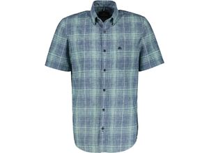 4066718301996 - LERROS Freizeithemd Regular-Fit Kurzarm Button-Down-Kragen für Herren blau M