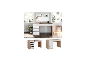 4066731027057 - Schminktisch Sherry Sonoma Weiß 120 x 75 cm Schlafzimmer