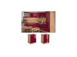 4066731035908 - Küchenunterschrank R-Line Bordeaux Hochglanz 60 cm ohne Arbeitsplatte Vicco