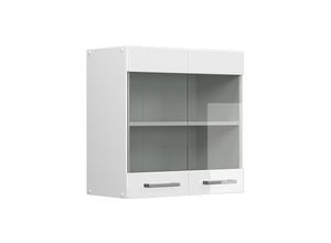 4066731045389 - Hängeglasschrank Küchenschrank Küchenzeile R-Line 60 cm Weiß Tür Fächer Hochglanz