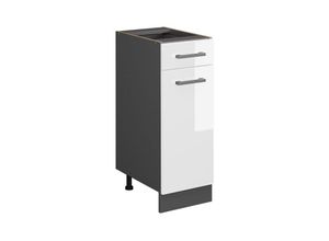 4066731045662 - Schubunterschrank Küchenschrank Küchenzeile R-Line 30 cm Anthrazit Weiß Tür Schublade