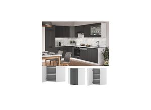 4066731055296 - Eckhängeschrank Küchenschrank Küchenmöbel Fame-Line Landhaus Weiß Anthrazit 57 cm modern