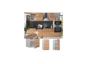 4066731139835 - Hängeschrank Küchenschrank Küchenmöbel Fame-Line Weiß Eiche modern 40 cm Küche Einbauküche Hängeschrank Drehtür Einlegeboden Küchenzeile