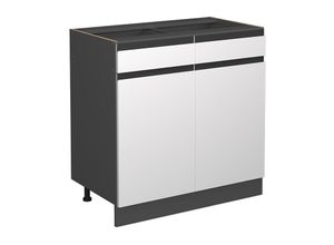 4066731229185 - Schubunterschrank Küchenschrank Küchenmöbel R-Line J-Shape Anthrazit Weiß 80 cm modern