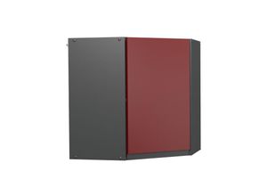 4066731229369 - Eckhängeschrank Küchenschrank Küchenmöbel R-Line J-Shape Anthrazit Rot 57 cm modern