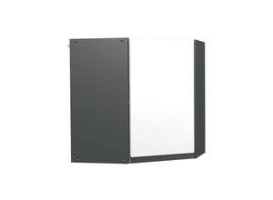 4066731229376 - Eckhängeschrank Küchenschrank Küchenmöbel R-Line J-Shape Anthrazit Weiß 57 cm modern