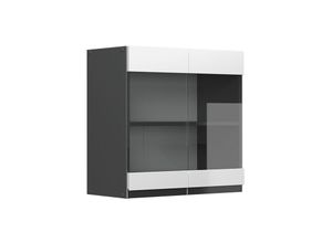 4066731229741 - Glashängeschrank Küchenschrank Küchenmöbel R-Line J-Shape Anthrazit Weiß 60 cm modern