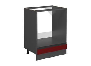 4066731229987 - Herdschrank Küchenschrank Küchenmöbel R-Line J-Shape Anthrazit Rot 60 cm modern