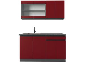 4066731230198 - Küchenzeile Küchenblock Einbauküche R-Line J-Shape Anthrazit Rot 140 cm modern Küchenschränke Küchenmöbel 4066731230198 - Küchenzeile Küchenblock Einbauküche R-Line J-Shape Anthrazit Rot 140 cm modern Küchenschränke Küchenmöbel