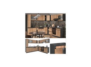 4066731230396 - Eckküche Küchenblock Einbauküche R-Line J-Shape Anthrazit Eiche 277x257 cm modern Küchenschränke Küchenmöbel 4066731230396 - Eckküche Küchenblock Einbauküche R-Line J-Shape Anthrazit Eiche 277x257 cm modern Küchenschränke Küchenmöbel