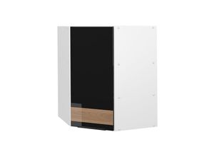 4066731230563 - Eckhängeschrank Küchenschrank Küchenmöbel Fame-Line Weiß Schwarz Eiche 57 cm modern Hochglanz