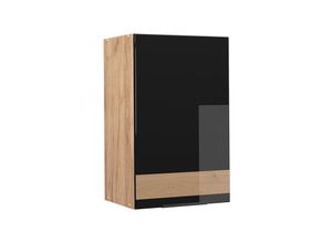 4066731230785 - Hängeschrank Küchenschrank Küchenmöbel Fame-Line Eiche Schwarz 45 cm modern Hochglanz