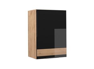 4066731230792 - Hängeschrank Küchenschrank Küchenmöbel Fame-Line Eiche Schwarz 50 cm modern Hochglanz