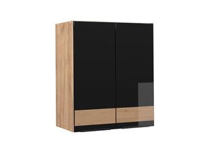 4066731230808 - Hängeschrank Küchenschrank Küchenmöbel Fame-Line Eiche Schwarz 60 cm modern Hochglanz