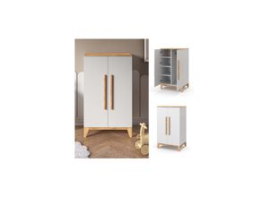 4066731231836 - Kleiderschrank Malia 120x70cm weiß Schrank für Kinderzimmer 4 Fächer