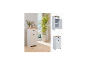 4066731232222 - Badschrank Nino 39x79cm schmaler Schrank für Badezimmer in Weiß-Artisan