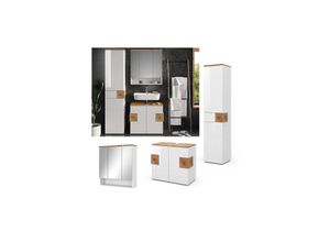 4066731242993 - Badmöbel-Set Badezimmer-Möbel Bad-Schrank Eden Weiß Artisan modern Badezimmerschrank Waschbeckenunterschrank Spiegelschrank Hochschrank Schranktür Schrankfach