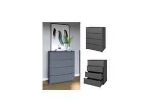 4066731244362 - Kommode Highboard Mehrzweckschrank Ruben Anthrazit Schublade 80 cm Ablage