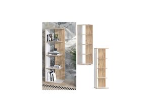 4066731244560 - Standregal Paco 44x140cm Goldkraft Weiß Bücherregal mit 4 Ablagen 4066731244560 - Standregal Paco 44x140cm Goldkraft Weiß Bücherregal mit 4 Ablagen