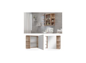 4066731253739 - Spiegelschrank Badspiegel Wandspiegel Fynn Sonoma 80x64 cm modern Spiegel Badmöbel