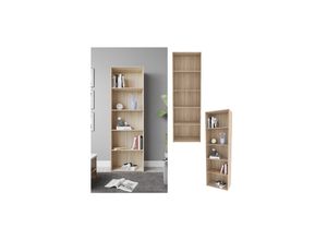 4066731269235 - Livinity Bücherregal Bob 190 x 60 cm Sonoma Wohnzimmer Standregal mit 5 Fächern