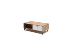 4066731270323 - Couchtisch Nizza 110 x 37 cm Artisan Weiß moderner Tisch mit Ablagen 4066731270323 - Couchtisch Nizza 110 x 37 cm Artisan Weiß moderner Tisch mit Ablagen