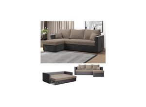 4066731271566 - Ecksofa mit Schlaffunktion Schlafcouch mit Bettkasten für Wohnzimmer