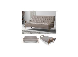 4066731271610 - Schlafsofa Dion mit Klappfunktion Braun moderne 3-Sitzer Gästecouch