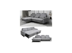 4066731271658 - Wohnlandschaft mit Schlaffunktion Beata Grau Schlafsofa mit Bettkasten