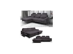 4066731271665 - Wohnlandschaft mit Schlaffunktion Anthrazit Schlafsofa mit Bettkasten