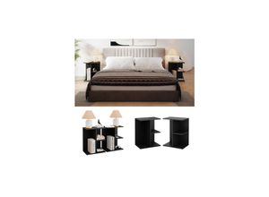 4066731272099 - Nachttisch Eddi 2er Set 462 x 304 cm Schwarz Nachtschrank mit Ablagen