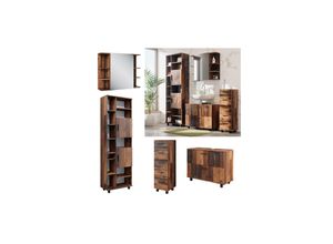 4066731272266 - Badmöbelset Ilias Old Style modern Badezimmerschrank Badschrank Badezimmermöbel Waschtischunterschrank Waschbeckenunterschrank Spiegelschrank Midischrank Hochschrank Schranktür Schrankschublade