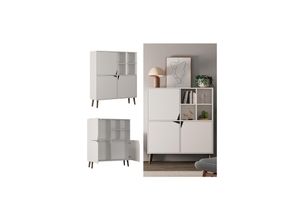 4066731272518 - Oskar-Store Kommode Ariana 100 x 30 cm Weiß Wohnzimmerschrank Sideboard modern