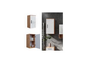4066731273430 - Hängeschrank Badschrank Badezimmermöbel Irma Eiche Weiß Hochglanz modern 30x59 cm Badezimmer Schrank Badmöbel hängend Schranktür Schrankfach 4066731273430 - Hängeschrank Badschrank Badezimmermöbel Irma Eiche Weiß Hochglanz modern 30x59 cm Badezimmer Schrank Badmöbel hängend Schranktür Schrankfach