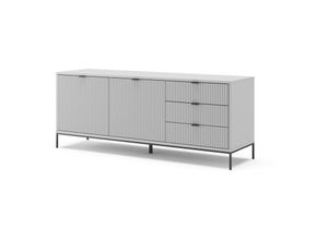 4066731274642 - TV-Lowboard Eliza Grau 150 x 42 cm Fernsehtisch Wohnzimmer modern