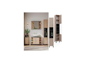 4066731276813 - Hochschrank Aquis 30 x 190 cm Sonoma Anthrazit Badezimmer modernes Design