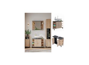 4066731276820 - Waschtischunterschrank Aquis 796 x 64 cm Sonoma Anthrazit Badezimmer