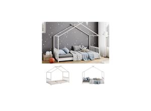 4066731278077 - Vitalispa Kinderbett Bettenhaus Einzelbett FrederickeWeiß 160 x 80 cm modern Kinderzimmer Bett Lattenrost Rausfallschutz