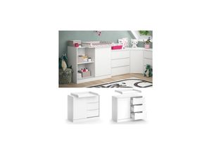 4066731329731 - Wickelkommode Ruben 113 x 53 cm Weiß Wickeltisch inkl Wickelauflage