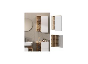 4066731336593 - Hängeschrank Karen 50 x 75 cm Sonoma Weiß Badschrank schmal Badezimmer modern