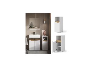 4066731340439 - Midischrank Marelle 30 x 74 cm Weiß Artisan Badschrank modern Badezimmer