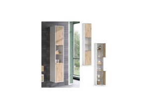 4066731340521 - Badschrank Henri Weiß 30 x 165 cm mit Türen und offenen Fächern Vicco