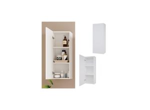 4066731343355 - Hängeschrank Badschrank Badezimmerschrank Gloria Weiß 33 x 84 cm modern Badezimmer Tür 3 Fächer