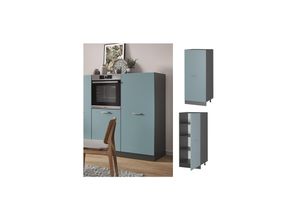 4066731344024 - Vorratsschrank Küchenschrank R-Line Solid Anthrazit Blau Grau 60 cm modern große Tür