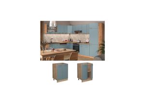 4066731344086 - Stehender Küchenschrank R-Line Blau-Grau 60 cm ohne Arbeitsplatte Vicco